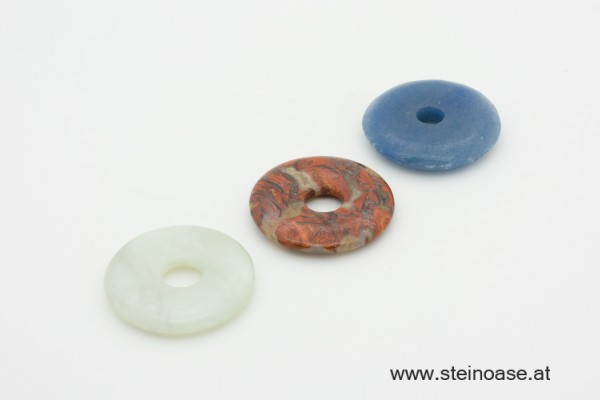 Donut Set Nr.1: Blauquarz + Serpentin + Jaspis